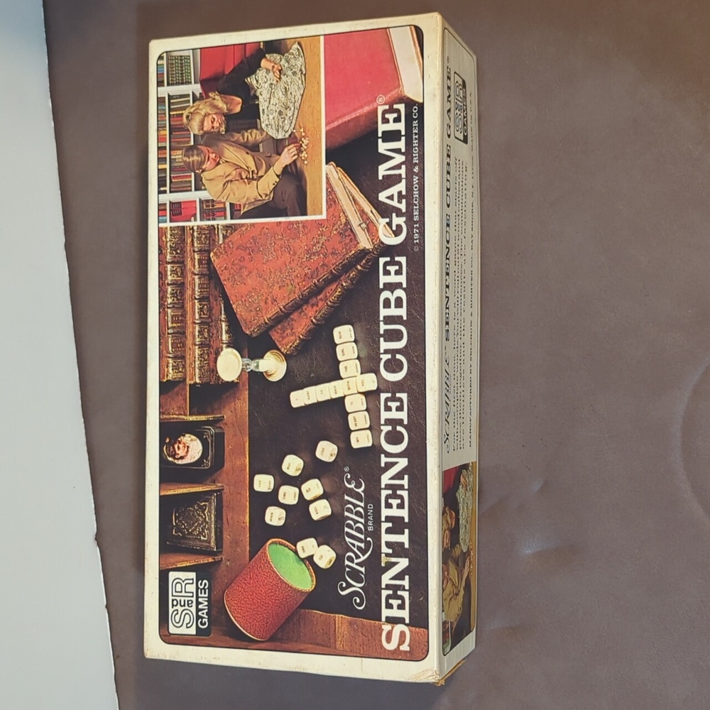 1971 Scrabble sentence cube game vintage Selchow and Righter games